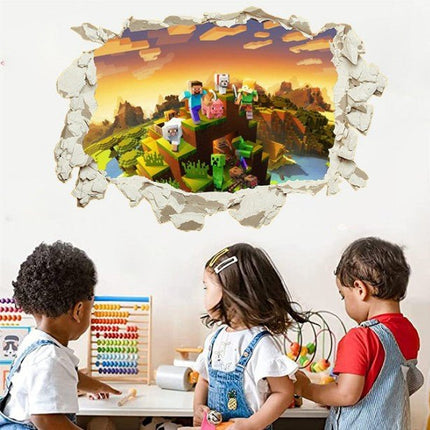 3D Gaming Wall Art Stickers MINE Home Decor Decals PVC Kids Room Game Poster O - Go2buy Australia