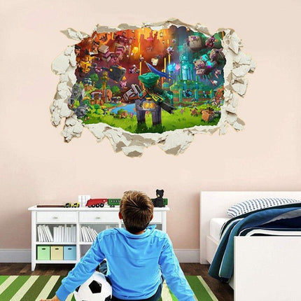 3D Gaming Wall Art Stickers MINE Home Decor Decals PVC Kids Room Game Poster P - Go2buy Australia