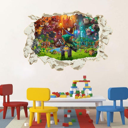 3D Gaming Wall Art Stickers MINE Home Decor Decals PVC Kids Room Game Poster P - Go2buy Australia
