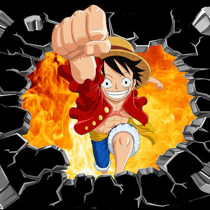 3D One Piece Luffy Removable Wall Sticker for Kids' Room Decor - Go2buy Australia