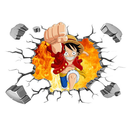 3D One Piece Luffy Removable Wall Sticker for Kids' Room Decor - Go2buy Australia