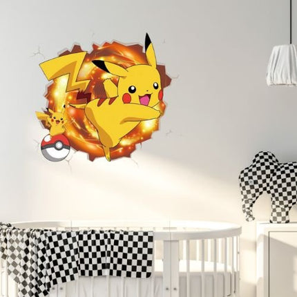 3D Pokemon Pikachu Wall Art Sticker Removable Kids Nursery Boy Vinyl Decal Decor - Go2buy Australia