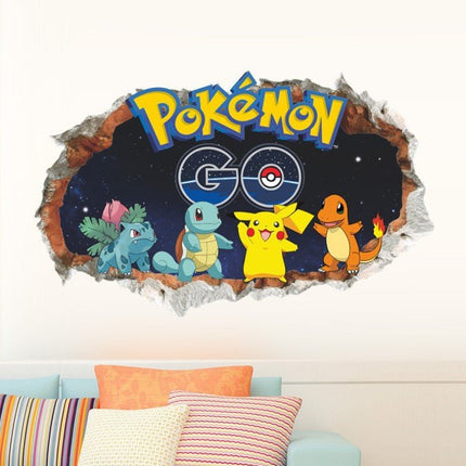 3D Pokemon Pikachu Wall Art Sticker Removable Kids Nursery Boy Vinyl Decal Decor - Go2buy Australia