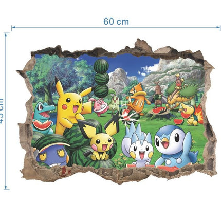 3D Pokemon Pikachu Wall Art Sticker Removable Kids Nursery Boy Vinyl Decal Decor - Go2buy Australia