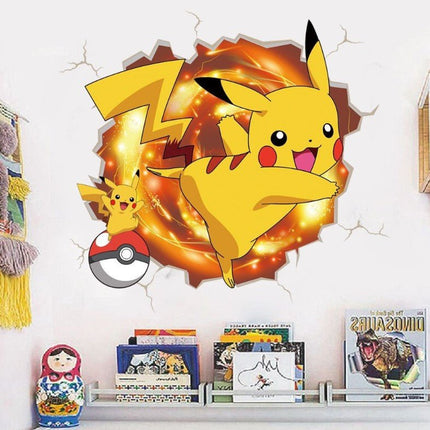 3D Pokemon Pikachu Wall Art Sticker Removable Kids Nursery Boy Vinyl Decal Decor - Go2buy Australia