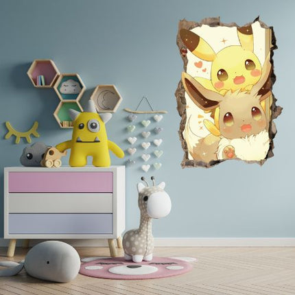3D Pokemon Pikachu Wall Art Sticker Removable Kids Nursery Boy Vinyl Decal Decor - Go2buy Australia