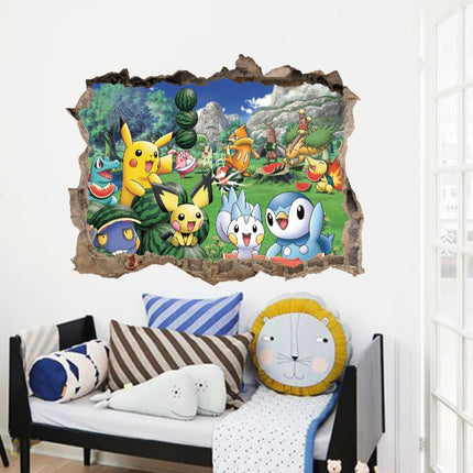 3D Pokemon Pikachu Wall Art Sticker Removable Kids Nursery Boy Vinyl Decal Decor - Go2buy Australia