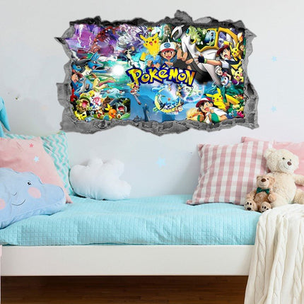 3D Pokemon Pikachu Wall Art Sticker Removable Kids Nursery Boy Vinyl Decal Decor - Go2buy Australia