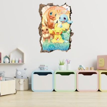 3D Pokemon Pikachu Wall Art Sticker Removable Kids Nursery Boy Vinyl Decal Decor - Go2buy Australia