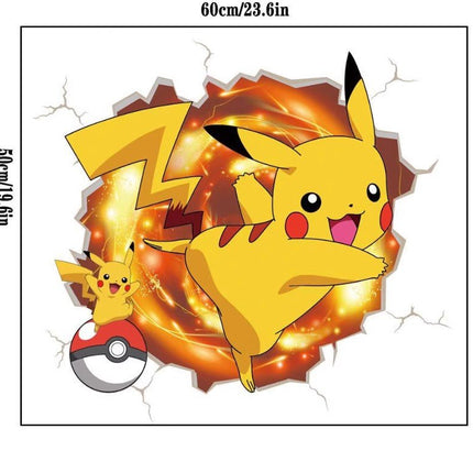 3D Pokemon Pikachu Wall Art Sticker Removable Kids Nursery Boy Vinyl Decal Decor - Go2buy Australia