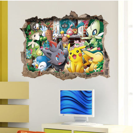3D Pokemon Pikachu Wall Art Sticker Removable Kids Nursery Boy Vinyl Decal Decor - Go2buy Australia