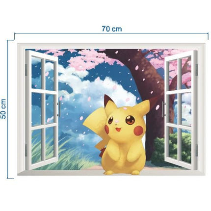 3D Pokemon Pikachu Wall Art Sticker Removable Kids Nursery Boy Vinyl Decal Decor - Go2buy Australia