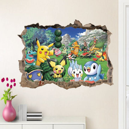 3D Pokemon Pikachu Wall Art Sticker Removable Kids Nursery Boy Vinyl Decal Decor - Go2buy Australia