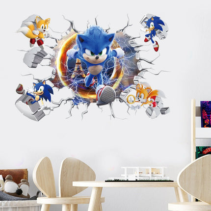 3D Sonic the Hedgehog Speed Game Wall Sticker – Kids Bedroom Gaming Room Decor Decal - Go2buy Australia