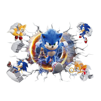 3D Sonic the Hedgehog Speed Game Wall Sticker – Kids Bedroom Gaming Room Decor Decal - Go2buy Australia