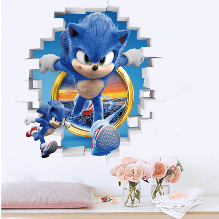 3D Sonic the Hedgehog Wall Sticker Removable Vinyl Wall Decal for Kids Bedroom & Playroom - Go2buy Australia