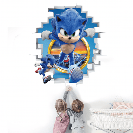 3D Sonic the Hedgehog Wall Sticker Removable Vinyl Wall Decal for Kids Bedroom & Playroom - Go2buy Australia