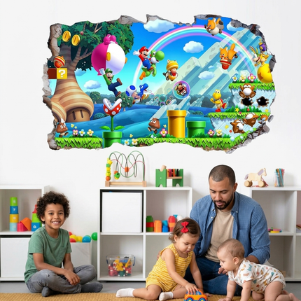 3D Super Mario Removable 3D Wall Stickers for Kids Room - Go2buy Australia