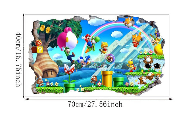 3D Super Mario Removable 3D Wall Stickers for Kids Room - Go2buy Australia