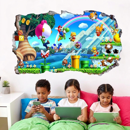 3D Super Mario Removable 3D Wall Stickers for Kids Room - Go2buy Australia