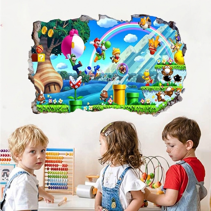 3D Super Mario Removable 3D Wall Stickers for Kids Room - Go2buy Australia