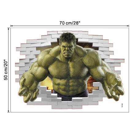 3D Wall Stickers Removable The Avengers Hulk Broken Wall Kid Boy Room - Go2buy Australia