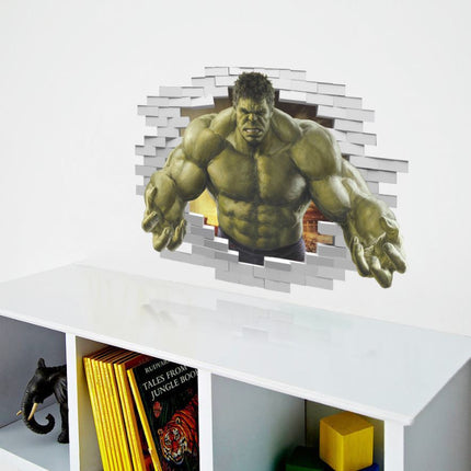 3D Wall Stickers Removable The Avengers Hulk Broken Wall Kid Boy Room - Go2buy Australia