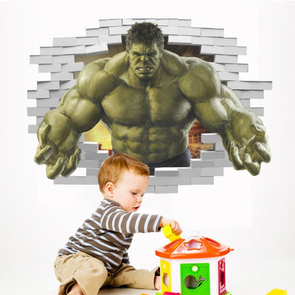 3D Wall Stickers Removable The Avengers Hulk Broken Wall Kid Boy Room - Go2buy Australia
