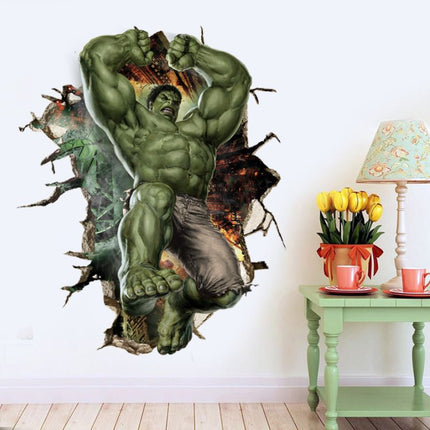 3D Wall Stickers Removable The Avengers Hulk Broken Wall Kid Boy Room - Go2buy Australia