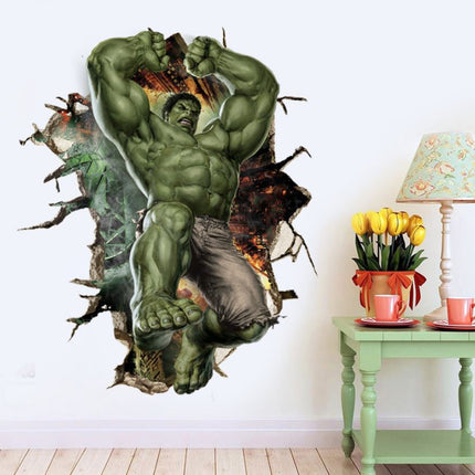 3D Wall Stickers Removable The Avengers Hulk Broken Wall Kid Boy Room - Go2buy Australia