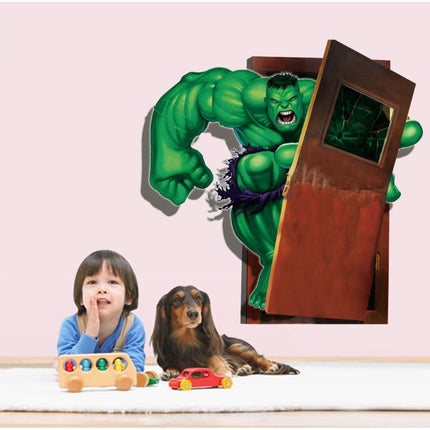3D Wall Stickers Removable The Avengers Hulk Broken Wall Kid Boy Room - Go2buy Australia