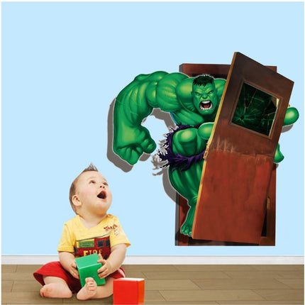 3D Wall Stickers Removable The Avengers Hulk Broken Wall Kid Boy Room - Go2buy Australia