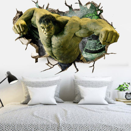 3D Wall Stickers Removable The Avengers Hulk Broken Wall Kid Boy Room - Go2buy Australia