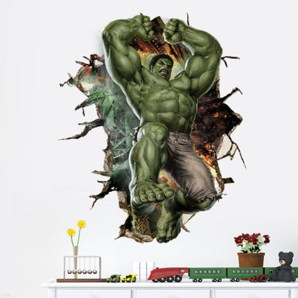 3D Wall Stickers Removable The Avengers Hulk Broken Wall Kid Boy Room - Go2buy Australia