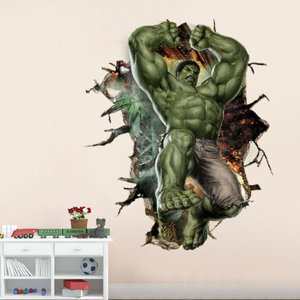 3D Wall Stickers Removable The Avengers Hulk Broken Wall Kid Boy Room - Go2buy Australia