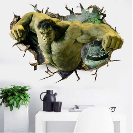 3D Wall Stickers Removable The Avengers Hulk Broken Wall Kid Boy Room - Go2buy Australia