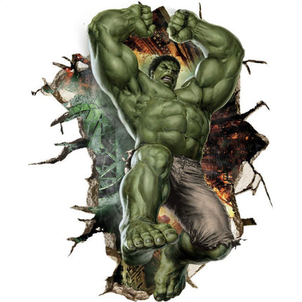 3D Wall Stickers Removable The Avengers Hulk Broken Wall Kid Boy Room - Go2buy Australia