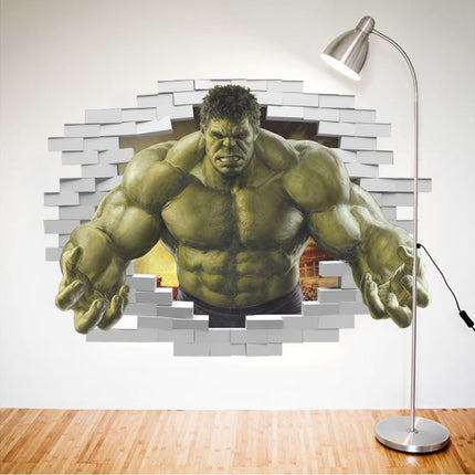 3D Wall Stickers Removable The Avengers Hulk Broken Wall Kid Boy Room - Go2buy Australia