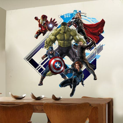 3D Wall Stickers Removable The Avengers Superhero Broken Wall Kid Boy Room Decal - Go2buy Australia