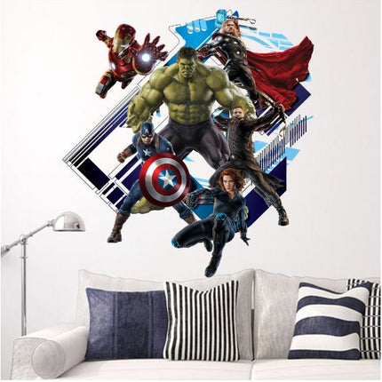 3D Wall Stickers Removable The Avengers Superhero Broken Wall Kid Boy Room Decal - Go2buy Australia
