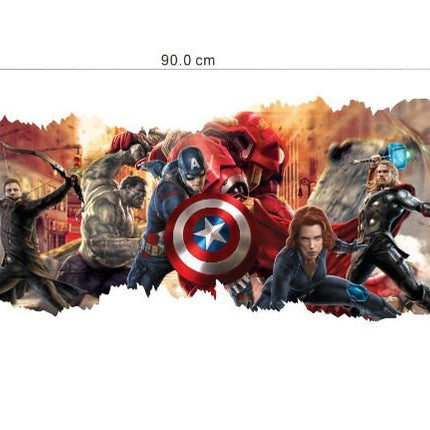 3D Wall Stickers Removable The Avengers Superhero Broken Wall Kid Boy Room Decal - Go2buy Australia