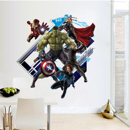 3D Wall Stickers Removable The Avengers Superhero Broken Wall Kid Boy Room Decal - Go2buy Australia