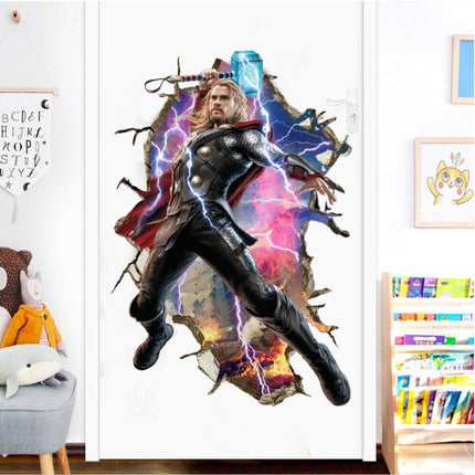 3D Wall Stickers Removable Thor Avengers Broken Wall Boy Room Decal - Go2buy Australia