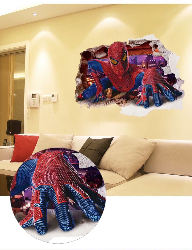 3D Spiderman Removable Wall Sticker for Kids Room