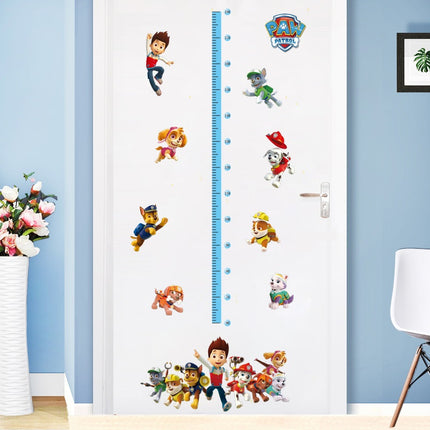 PAW Patrol Kids Growth Chart Height Ruler Wall Sticker - Chase, Marshall & Skye Decals for Boys & Girls Bedroom Decor