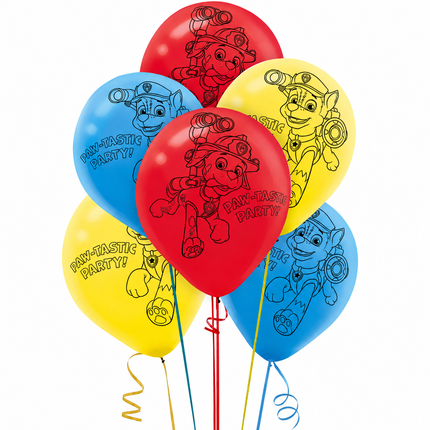 12 Inch Paw Patrol Style Birthday Balloons Kids Party Latex Balloon 6Pcs Set