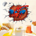 3D Wall Stickers Removable The Avengers Spider Man Broken Wall Kid Boy Room