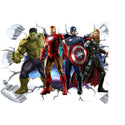 3D Wall Stickers Removable The Avengers Superhero Broken Wall Kid Boy Room Decal