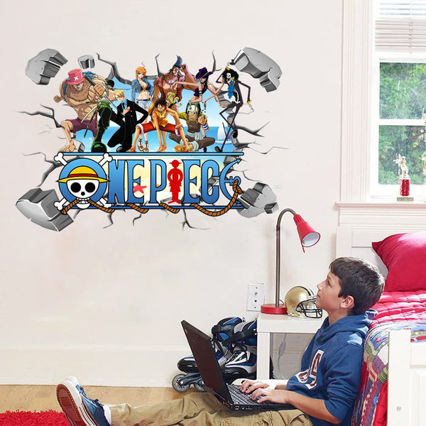 3D Luffy One Piece Wall Art Sticker Removable Kids Nursery Boy Vinyl Decal Decor