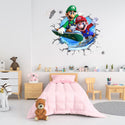 3D Wall Sticker Removable Super Mario Bros Game Kids Broken Wall Bedroom Decor